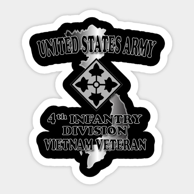 4th Infantry Division- Vietnam Veteran Sticker by Relaxed Lifestyle Products